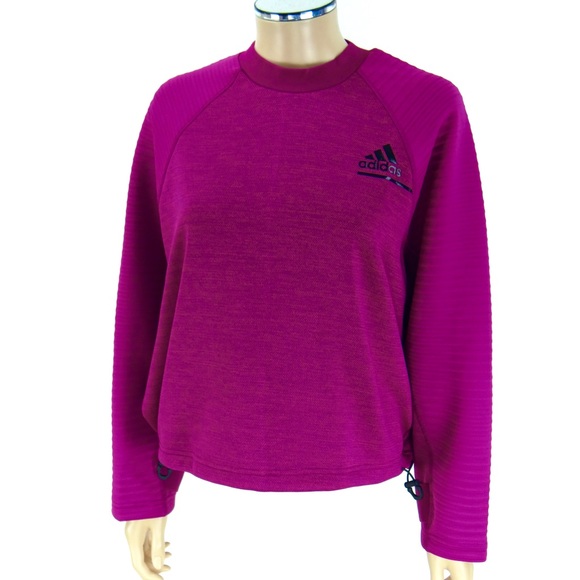 ADIDAS Sweatshirt Women’s SIZE MEDIUM Power Berry Purple ZNE Pullover Top NEW - Picture 9 of 15